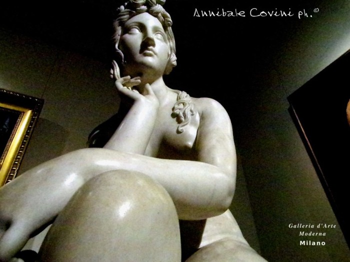 Galleria Arte Moderna, Milano, 
Cincinnato Baruzzi (1796- 1878) 
Eva tentata dal serpente 1837 
marmo 117 x 67 x 70 cm, foto di Annibale Covini ©