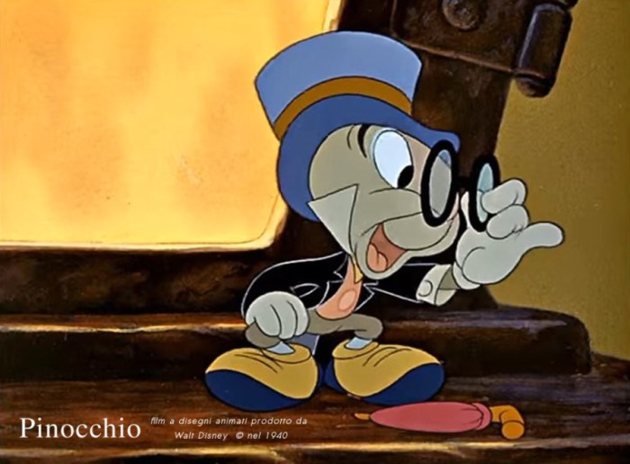 Il Grillo Parlante, 
fotogramma dal film 
di Walt Disney del 1940