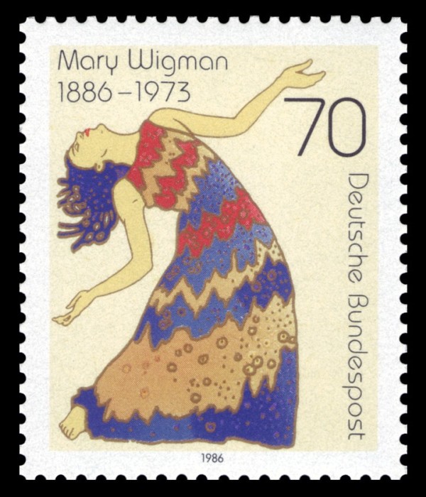 Mary Wigman 1886 - 1973,   
disegno su francobollo 
Deutsche Bundespost 1986