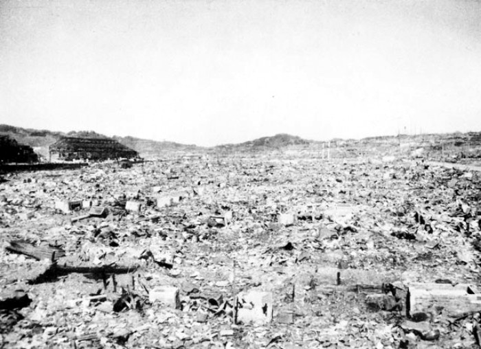 Hiroshima, Giappone,
 gli effetti del bombardamento 
 nel 1945