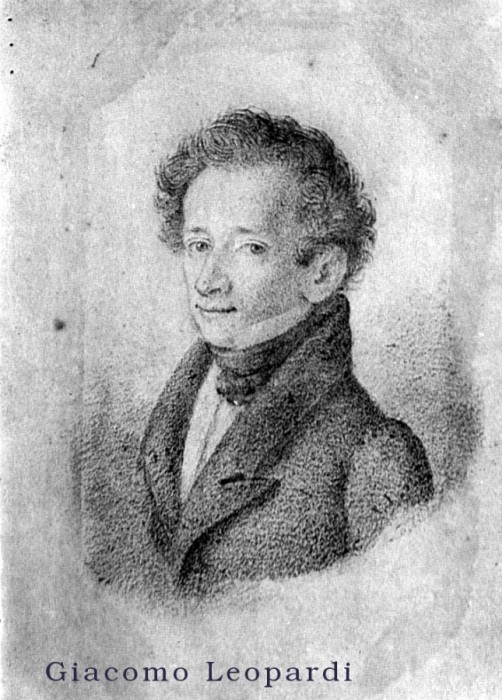 ritratto di 
  Giacomo Leopardi,
   disegganto dal Lolli