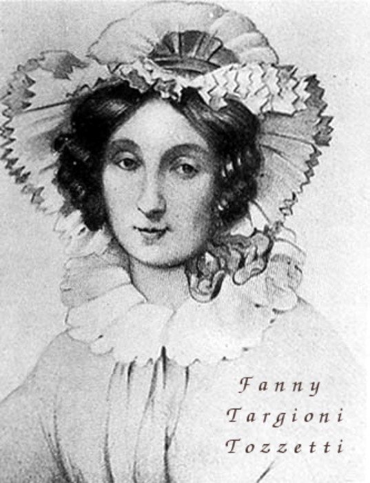 Fanny Targioni Tozzetti 
  la cara amica
  di Firenze che lasciò 
  nel settembre del 1833, 
  quando andò a vivere a Napoli 
  con l'amico Ranieri...