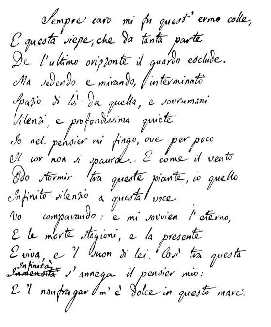 Annibale Covini Gerolamo interpreta 
  la poesia di Giacomo Leopardi, 
  L'INFINITO