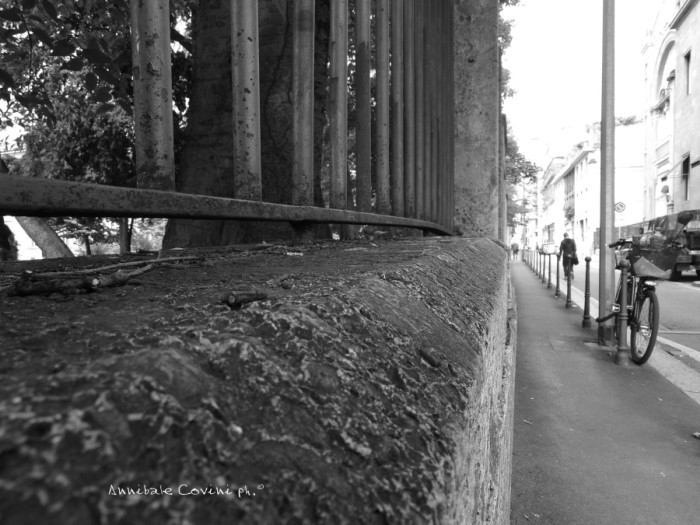 Milano, 
  muro esterno a levante 
  del parco dell Guastalla,
foto di Annibale Covini ©