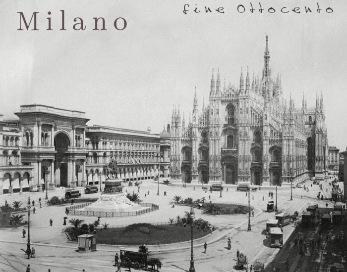 Milano piazza Duomo, fine Ottocento