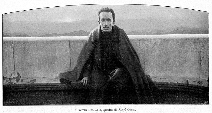 ritratto di Giacomo Leopardi,
dipinto da Luigi Onetti