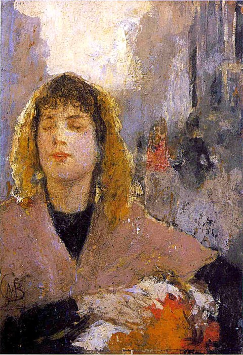 di Mosè Bianchi, giovane donna, ritratto